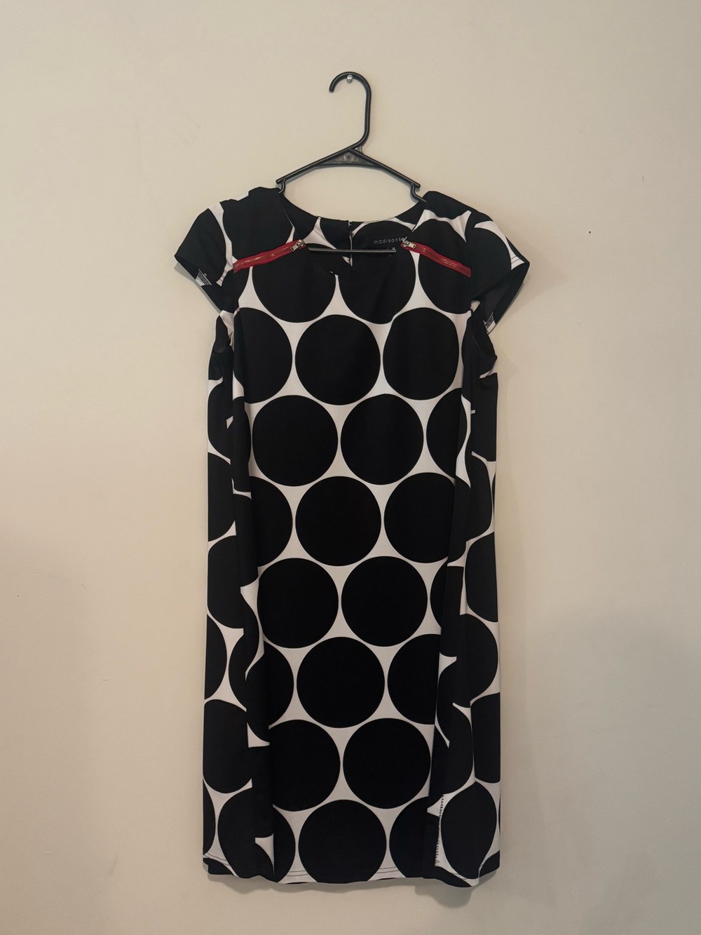 Black & White Polka Dot Cap Sleeve Dress